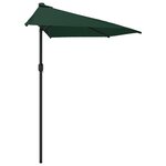 vidaXL Parasol de balcon avec mât en aluminium Vert 300x155 cm Demi