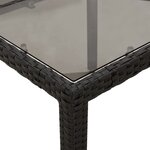 vidaXL Ensemble à manger de jardin et coussins 9 Pièces noir rotin verre