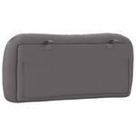 vidaXL Coussin de tête de lit gris 90 cm similicuir