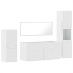 vidaXL Ensemble de meubles de salle de bain 4 Pièces blanc brillant
