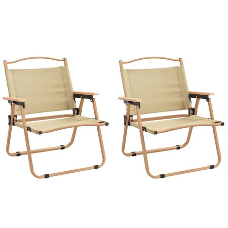 vidaXL Chaises de camping lot de 2 Beige 54x43x59 cm Tissu Oxford