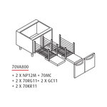 Soubassement baie libre - prof. 630 mm -700 - baron