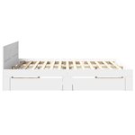 vidaXL Cadre de lit avec tête de lit blanc 180x200cm bois d'ingénierie