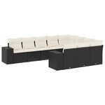 vidaXL Salon de jardin 10 Pièces avec coussins noir résine tressée