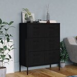 vidaXL Armoire à tiroirs Noir 80x35x101 5 cm Acier