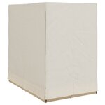 Transat double vidaXL avec toit et rideaux en polyrotin beige