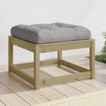 vidaXL Repose-pied de jardin avec coussins bois de pin imprégné