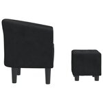 vidaXL Chaise cabriolet avec repose-pied noir velours