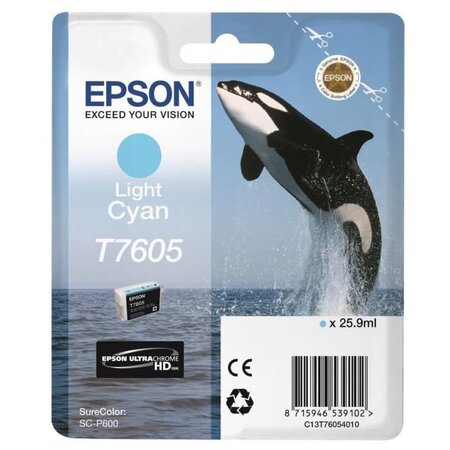 Epson cartouche orque t7605  cyan clair