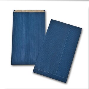 Boîte de 250 pochettes cadeau à soufflet bleues 160x270 60 g/m² gpv