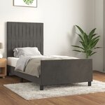 vidaXL Cadre de lit avec tête de lit Gris foncé 80x200 cm Velours
