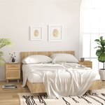 vidaXL Tables de chevet 2 Pièces Marron Bois pin massif et rotin naturel