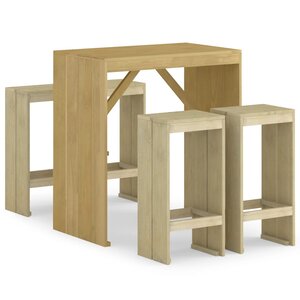 vidaXL Meubles de bar de jardin 5 Pièces Bois de pin imprégné