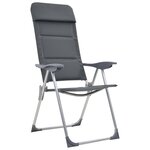 vidaXL Chaise de camping 2 Pièces Gris 58x69x111 cm Aluminium