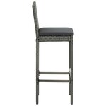 vidaXL Ensemble de bar d'extérieur 5 Pièces coussins Résine tressée Gris