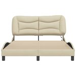 vidaXL Cadre de lit avec lumières LED crème 140x200 cm tissu
