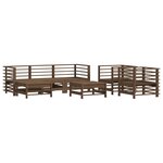 vidaXL Salon de jardin 7 Pièces Marron miel Bois de pin massif
