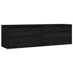 vidaXL Armoires murales 2 Pièces Noir 60x30x35 cm Bois de pin massif