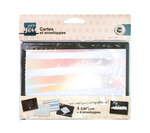 Carte d'invitation noir et blanc avec enveloppe 15cm 4 pièces
