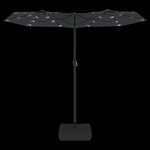 vidaXL Parasol à double tête avec LED noir 316x240 cm