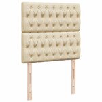 vidaXL Sommier à lattes de lit avec matelas Crème 100x200 cm Tissu