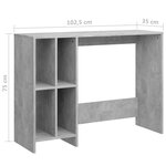 Bureau table poste de travail meuble d'ordinateur informatique étude d'ordinateur portable bois d'ingénierie gris 02_0023760