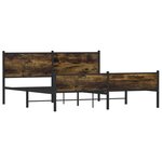 vidaXL Cadre de lit en métal sans matelas chêne fumé 180x200 cm
