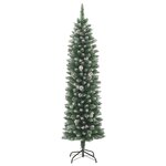 vidaXL Sapin de Noël artificiel mince avec support 240 cm PVC
