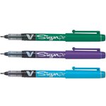 Pochette de 6 stylos feutre V-Sign pointe moyenne 0.6mm couleurs assortis PILOT