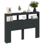 vidaXL Armoire tête de lit avec LED noir 140x17x102 cm