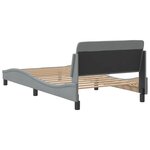 vidaXL Cadre de lit avec tête de lit Gris clair 100x200 cm Tissu