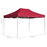 vidaXL Tente de réception pliable Aluminium 4 5x3 m Bordeaux