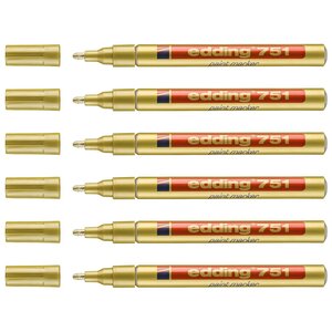 Marqueur Peinture 751 Or Pointe Ronde 1-2 mm x 6 EDDING