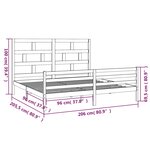 vidaXL Cadre de lit Marron miel Bois de pin massif 200x200 cm