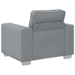 Canapé 3 pièces avec coussins en tissu gris clair
