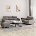 vidaXL Ensemble de canapés 3 Pièces avec coussins Taupe Tissu