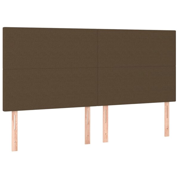 vidaXL Têtes de lit 4 Pièces Marron foncé 100x5x78/88 cm Tissu