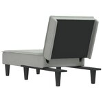 vidaXL Chaise longue gris clair velours