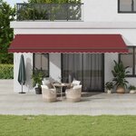 vidaXL Auvent rétractable automatique bordeaux 600x300 cm