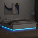 vidaXL Cadre de lit avec lumières LED blanc 180x200 cm bois ingénierie
