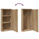 vidaXL Armoire de bain à miroir d'angle chêne 30x24x60 cm