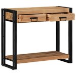 Table Console vidaXL Noire 90x33x75 cm en Acacia Massif et Métal