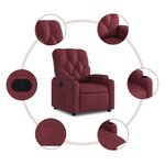 vidaXL Fauteuil inclinable Rouge bordeaux Tissu