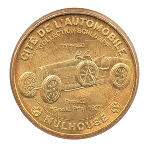 Mini médaille monnaie de paris 2008 - cité de l’automobile (bugatti type 35)