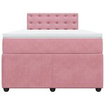 vidaXL Sommier à lattes de lit avec matelas Rose 120x200 cm Velours