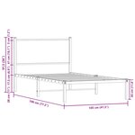 vidaXL Cadre de lit en métal sans matelas chêne fumé 100x190 cm