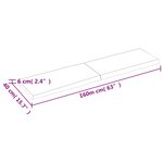 vidaXL Dessus de table bois massif non traité bordure assortie
