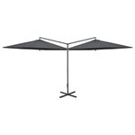 vidaXL Parasol de jardin double avec mât en acier anthracite 600 cm