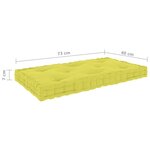 vidaXL Coussin de plancher de palette Vert pomme 73x40x7 cm Coton