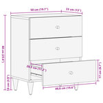 vidaXL Table de chevet 50x33x60 cm bois de manguier massif